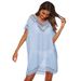 K Women's V-neck Crochet Patchwork Cover, Sexy Hollow Out Loose Beach Cover Dress_ecoleips.com
