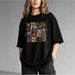 Youthful Casual Printed Short-sleeve European And American Loose-fitting Hong Kong Style 100% Cotton Vintage Top_ecoleips.com