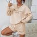 Women's Casual Loose Fit Hoodie Set With Letter Print - Comfortable Sportswear For Everyday Wear (A16 Print)_ecoleips.com