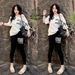 Women's Summer Sportswear Set Hip Hop Dance Outfit Casual Fashion Jazz Dance Two Piece Trendy Clothing With Short & Long Sleeved Tops And Pants_ecoleips.com