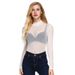 Cross-border Foreign Trade Versatile Women's Layer Sexy Ultra-thin Mesh High-elasticity Tight-fitting Long-sleeve_ecoleips.com