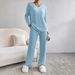 Women's Clothing Two Piece Suit Fashion Casual Straight Pants Temperament Loose V Neck Pit Striped Knitted Suit_ecoleips.com
