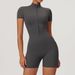 Women's Clothing Summer Zipper Short Sleeved Yoga Jumpsuit Female Dance Fitness Tight Sports Jumpsuit_ecoleips.com