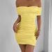 2025 New Cross-Border Trade Women's European And American Sexy Off-Shoulder Fashion Tight Bodycon Dress_ecoleips.com
