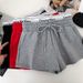 Women's High-Waisted Slimming Faux Two-Piece Drawstring Elastic Shorts Casual Sports Pants Letter Print Hot Pants Summer Style_ecoleips.com