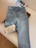 Lace Patchwork Straight-Leg Jeans For Women, Spring 2025 Plus Size New Chinese Style Slimming Nine-Point Cigarette Pants_ecoleips.com