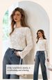 OLrain French Ladies White Embroidered Lace Tops And Blouses Women's Early Autumn Hollow Simple Loose Long Sleeve Top M56QX93039_ecoleips.com