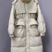 90 White Duck Down Jacket Women 2025 Winter New Korean Style Loose Over-the-Knee Mid-Length Fashion Thickened Coat Tide_ecoleips.com