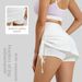 Women's Clothing High Waist Sports Skort Anti-Exposure Running Yoga Shorts Wrinkled Design Fake Two-Piece Set_ecoleips.com