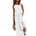 2026 Summer European And American Cross-Border New Vacation Style Solid Color Round Neck Sleeveless Lantern Split Hem_ecoleips.com