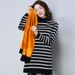 A Mid-Length Long-Sleeved Base Layer With A Striped Top For Large-Sized Women's Clothing In Autumn And Winter_ecoleips.com