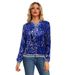 K New Fashion Sequined Long Sleeved Women's Jacket_ecoleips.com