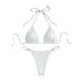 Women's Sexy Lace-Up Bikini Swimsuit Regular Fit Polyester Beach Spa Swimming Suit For Vacation_ecoleips.com