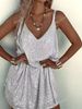 Women's Clothing High End Sequined Suspender Dress Loose Fashion Sexy V Neck Skirt_ecoleips.com