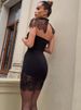 JULISSA MO Patchwork See Sheer Lace Turtleneck Women Mini Dress Sleeveless Print Floral Dress Winter Slim Elegant Two Piece Sets_ecoleips.com