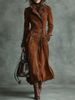 Aria Basics Aria Basics European And American Cross-Border New Women's Clothing Autumn Winter Turn-Down Collar Western Style Suede Long_ecoleips.com