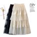 French Lace Patchwork Skirt Fairy Gauze Skirt New Umbrella Skirt Medium Length Embroidered Cake Skirt_ecoleips.com