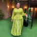 Plus Size Print Dress With Embroidery & Beading – Elegant Office Two-Piece Set, Flowy A-Line Skirt (L-3XL, Yellow/Green)_ecoleips.com