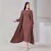 Verve Arabic Muslim Women's Two-Piece Vest Dress Cardigan Robe Ribbed Set_ecoleips.com