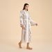 Aria Basics New Cross-border W's Pajamas, European And American Satin Chiffon Printed Robe, Loose Long Home Wear Nightgown For_ecoleips.com