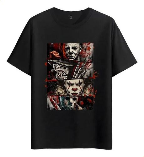 Women's T-Shirts Tshirt Muscle Freaks Horror Movie Estilo Slasher Villains_ecoleips.com