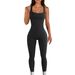 Women's Clothing Women's Slimming Ribbed Square Neck Bodysuit Hip Lifting Sexy Yoga Sports Jumpsuit For Spring/Summer Style_ecoleips.com