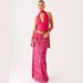 Elegant Sequin Maxi Bodycon Skirt With Floral Embroidery, Women's Formal & Party Long Pencil Skirt (Blue, Pink, Green, Hot Pink, Orange)_ecoleips.com