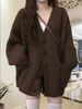 K New Loose Jacket Top, Knitted Sweater, Women's Lazy Style Cardigan_ecoleips.com