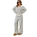 2026 Cross-Border European American Spring Autumn Women's Striped Turn-Down Collar Fashion Knit Loose Long-Sleeve Top_ecoleips.com