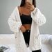 Women’s Longline Knit Cardigan – Striped & Textured Open Front Sweater (40-52) | Boho-Chic Lightweight Cover-Up_ecoleips.com