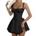 European And American Sexy Women's Clothing, Lace Patchwork Camisole Waist-cinching, Backless Mini Dress, Pure Desire_ecoleips.com