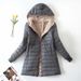 Women’s Longline Fleece-Lined Hooded Coat – Slim Fit Striped Winter Jacket With Cotton Padding For Casual & Office Wear_ecoleips.com