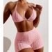 Women's Clothing New Bikini Split Solid Color Swimsuit High Waist Boxer Pants Slim Bikini Sexy_ecoleips.com