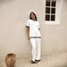 Women's Clothing Pit Strip Fashion Contrast Color Simple Style Casual Top Wide Leg Pants Suit_ecoleips.com