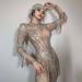 Rhinestone Tassel Faux Sheer Latin Dance Costume Sexy Women's Party Wear For Bars Nightclubs DS Stage Outfits Niche Luxury_ecoleips.com