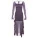 2023 European And American Style Autumn New Women's Solid Color Slim-Fit High-Waisted Fashion Square-Neck_ecoleips.com