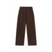 Autumn Winter New Fleece Lined Thickened Mulberry Silk Texture Caual High Wait Draped Straight Wool Wide Leg_ecoleips.com