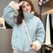 girl Girl New European Parka For Women 2025 Winter Fleece-Lined Workwear Jacket Petite Lamb Wool Cotton Coat_ecoleips.com