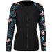 Aria Basics European American Plus-size Women's Long-sleeve Diving And Surfing Suit, Black Sun Protection Top, Adult Swimsuit, Beach_ecoleips.com