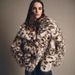 Luxury Faux Fur Coat With Fox Fur Collar - Winter Leopard Print Jacket For Women, Elegant Stand Collar Outerwear, Street Style Fashion Coat_ecoleips.com