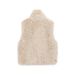 Women's Clothing Faux Fur Zip-Up Vest For Women – Stand Collar Winter Outerwear In Beige & Brown (XS-L)_ecoleips.com