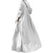 Women's Clothing Autumn Loose Long Sleeves Large Swing Solid Color Cotton And Linen Retro Wide Dress_ecoleips.com