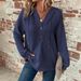 Women's Hoodie With Waffle Knit Design, Drawstring Button, V-Neck Long-Sleeve, Casual Sportswear_ecoleips.com
