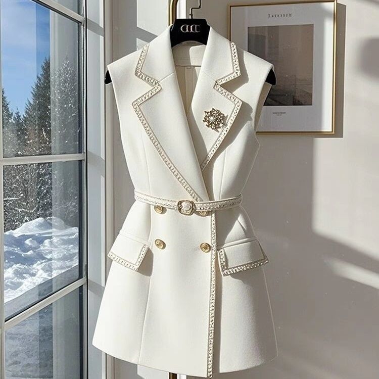 Spring And Autumn New Vest Small Blazer Short Elegant Temperament Casual Versatile Slim Fit Advanced Sense Of Thin Clothing_ecoleips.com