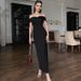 2025 Summer New Fashion Elegant Off-Shoulder With Back Slit Slim Long Dress Trendy Wholesale_ecoleips.com