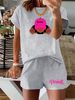 Women’s 2 Piece Outfit Set – Oversized Graphic T-Shirt And Biker Shorts Matching Set, Casual Summer Lounge Tracksuit For Daily Wear-297_ecoleips.com