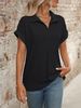 Women's Floral Print Short Sleeve Shirt Casual Loose Fit Blouse Comfortable Polyester Chiffon Top For Spring Summer_ecoleips.com