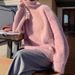 Soft & Cozy High Neck Sweater - Fluffy Faux Mink Knit Pullover For Women, Oversized Loose Fit, Warm Winter Layering Essential_ecoleips.com