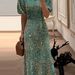 2024 New Lady Temperament Slim Banquet Dress Fashion Shiny Sequin Long Dress Casual O-neck Short Sleeved High Waist Dress Mujer_ecoleips.com