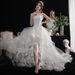 Spring New Arrival Mini Train Wedding Dress Student Princess Style Puffy Cake Skirt Short Front Long Back Photo Studio Dress_ecoleips.com